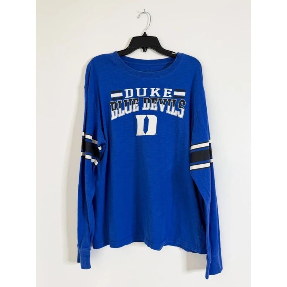 Duke Blue Devils Long Sleeve Shirt Women’s XXL Blue Varsity Stripe NCAA College